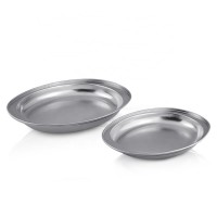 Wholesale Restaurant Deep Roasting Pan Food Dinner Serving Plates Stainless Steel Oval Tray