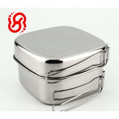 Camping Cookware Set of 6Pcs Stainless Steel Outdoor Hiking Cookware