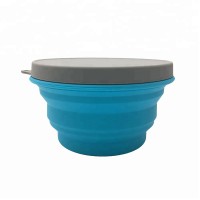 camping foldable silicone collapsible bowl with lid