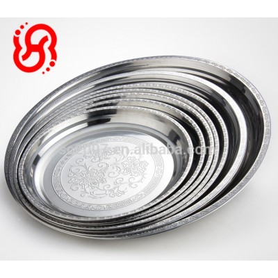 Shining Stainless Steel Oval Dish For Food and Fruit Dinner Plate