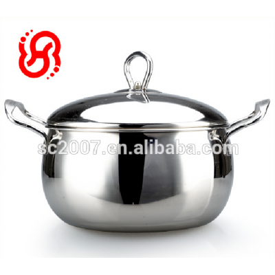 China Manufacturer Kitchenware Wholesale 18 to 22cm 201 Stainless Steel Soup Pot Cooking Pot Kitchen Accessories