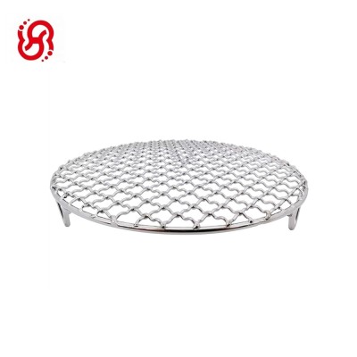 Carbon Baking Net Multi Purpose Round Stainless Steel Cross Wire Steaming Cooling Barbecue Rack with 3 Legs