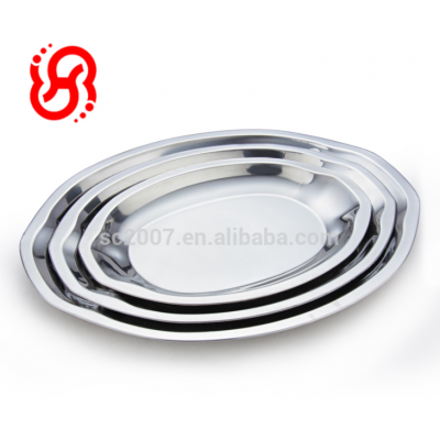 Wholesale sushi plate stainless steel checkered steel plate fence base plate mirror tray