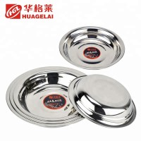 dish stainless steel round portable food stainless steel plate dinner for sale