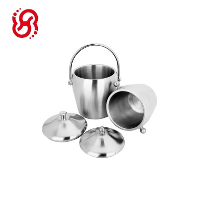 1.2L Double Wall Stainless Steel Ice Bucket With Handle