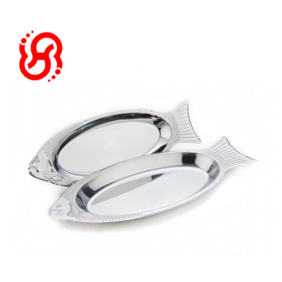 Stainless Steel Fish Food Plate Dinnerware Serving Trays