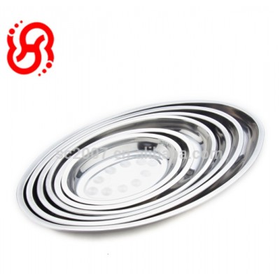 2016 hot sale Shining stainless steel cheap price oval dish plate