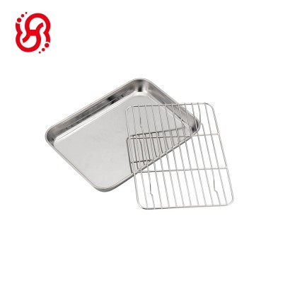 Stainless steel Baking Sheets and Racks Set Stainless Steel Baking Pan Tray Cookie Sheet with Cooling Rack Toaster oven pan tray