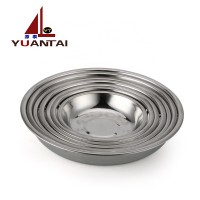 Round stainless steel Food Dishes for restaurants dinnerware bread tray serving plates